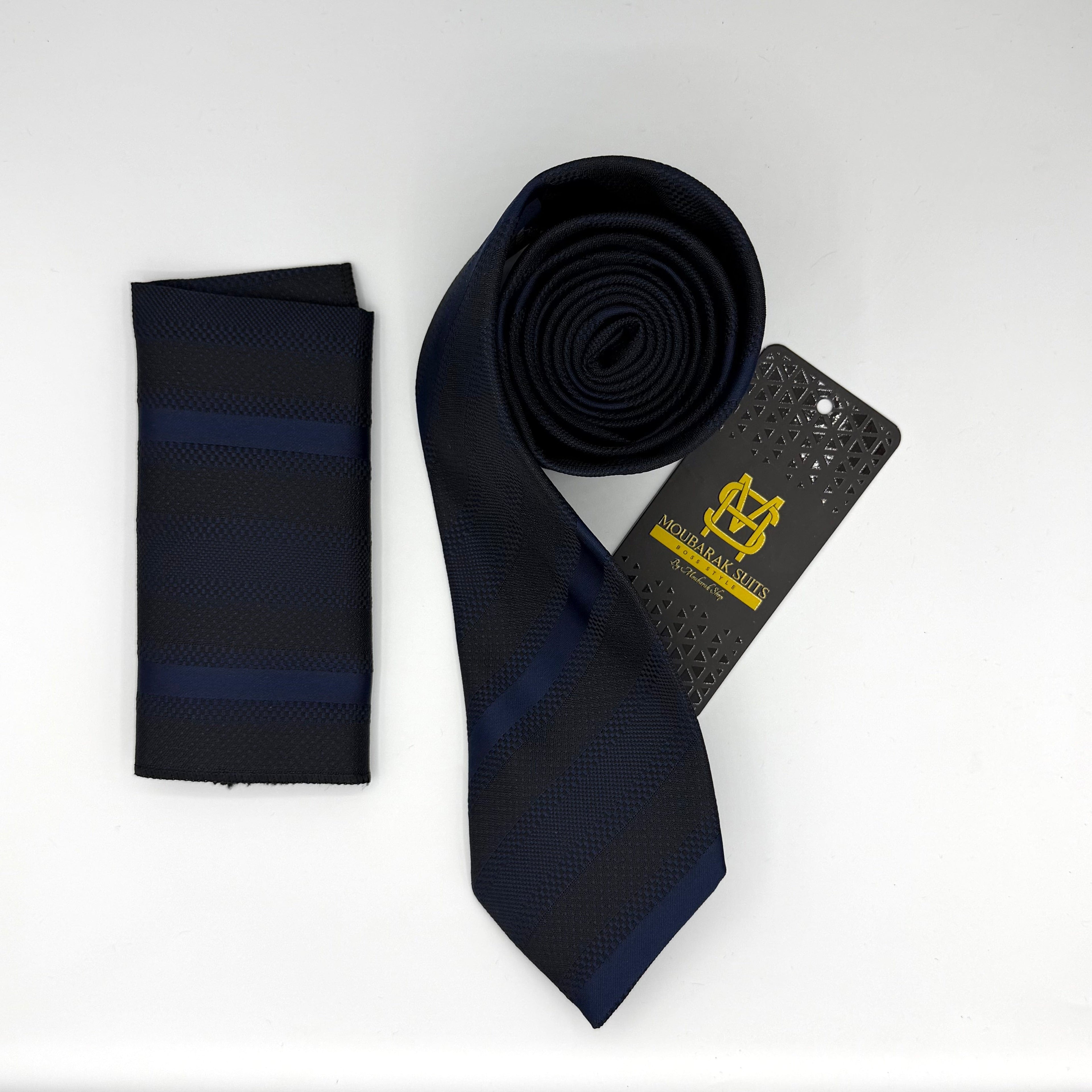 Cravate Pochette CVP195 - Noir Motif CRAVATE POCHETTE MOUBARAK SHOP