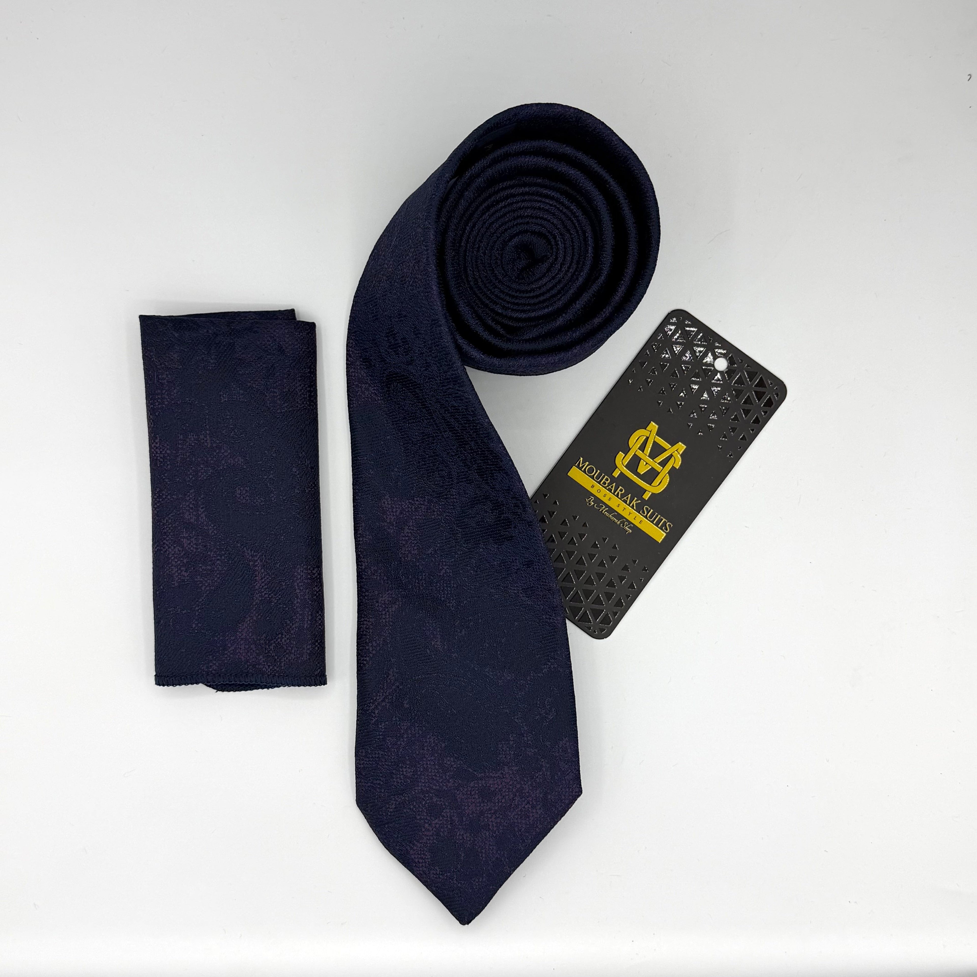 Cravate Pochette CVP199 - Bleu Motif CRAVATE POCHETTE MOUBARAK SHOP