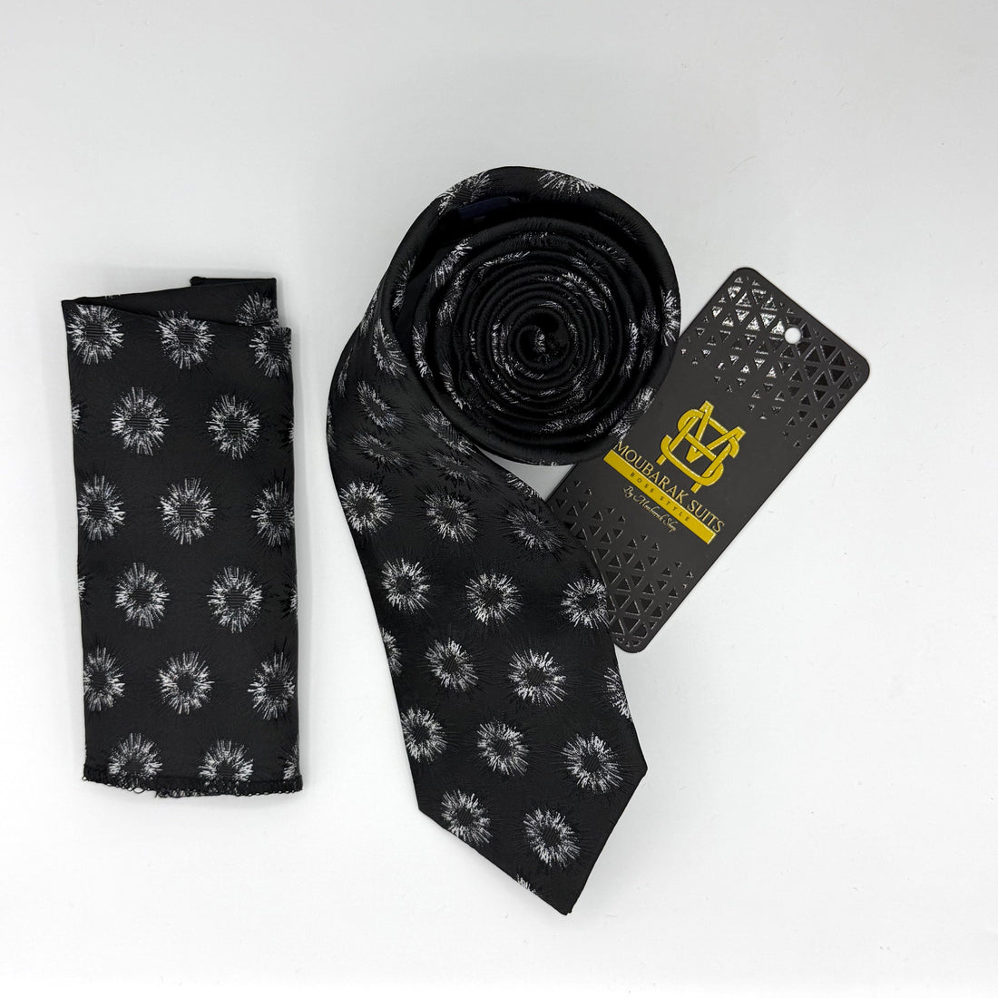 Cravate Pochette CVP201 - Noir Motif CRAVATE POCHETTE MOUBARAK SHOP