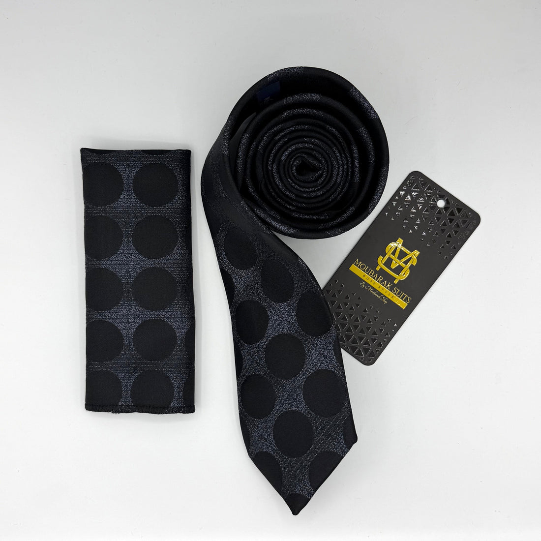 Cravate Pochette CVP202 - Noir Motif CRAVATE POCHETTE MOUBARAK SHOP
