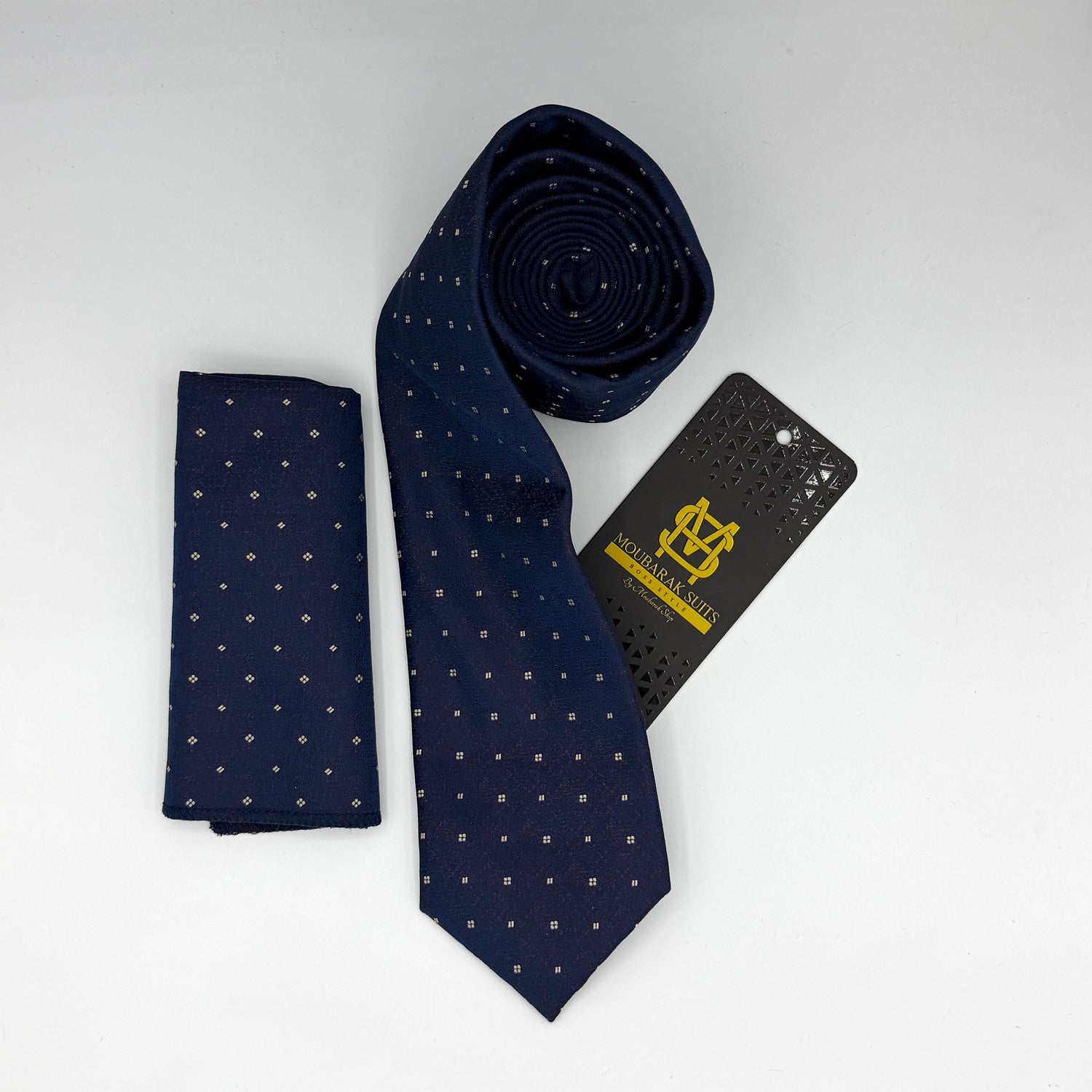 Cravate Pochette CVP203 - Bleu Motif CRAVATE POCHETTE MOUBARAK SHOP