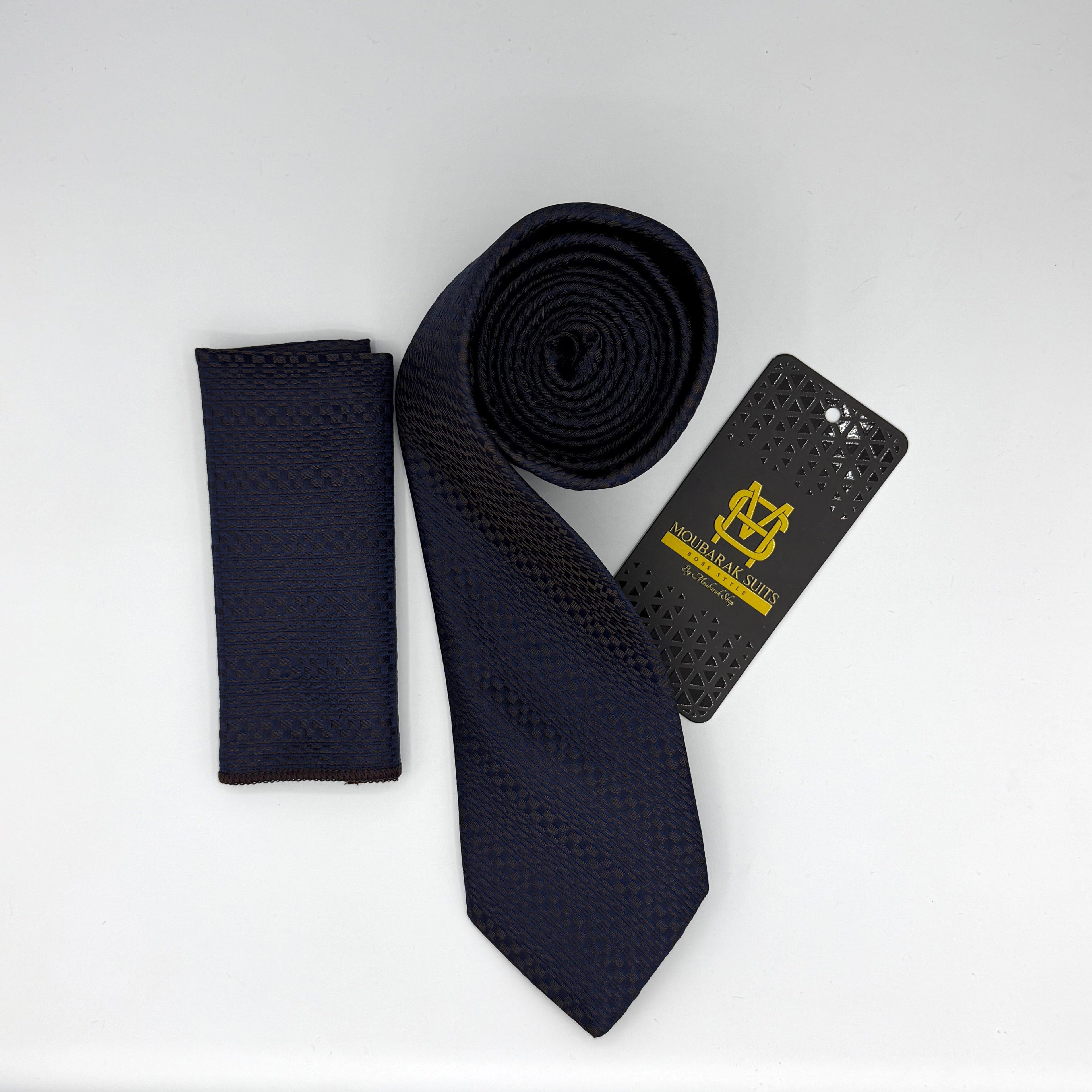 Cravate Pochette CVP205 - Bleu Motif CRAVATE POCHETTE MOUBARAK SHOP