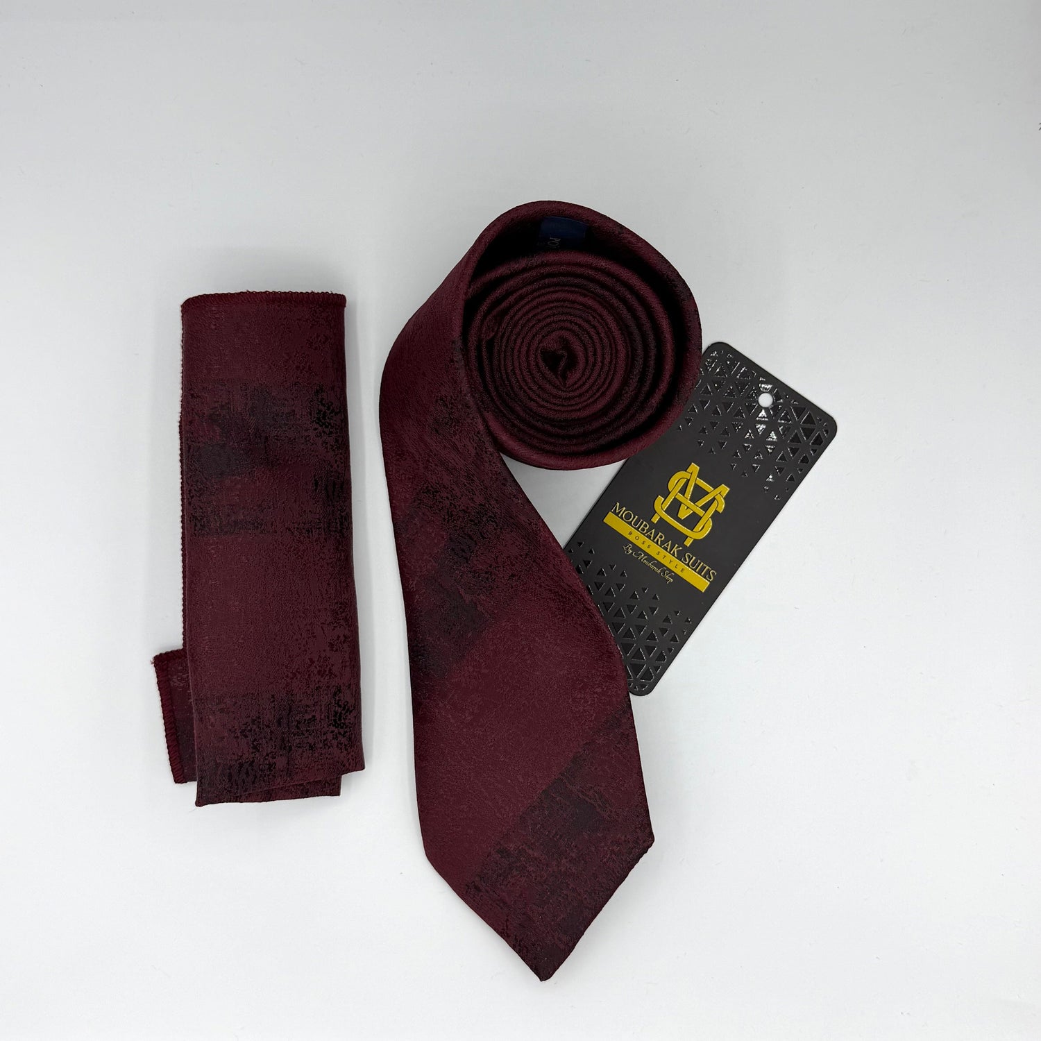 Cravate Pochette CVP212 - Rouge Motif CRAVATE POCHETTE MOUBARAK SHOP