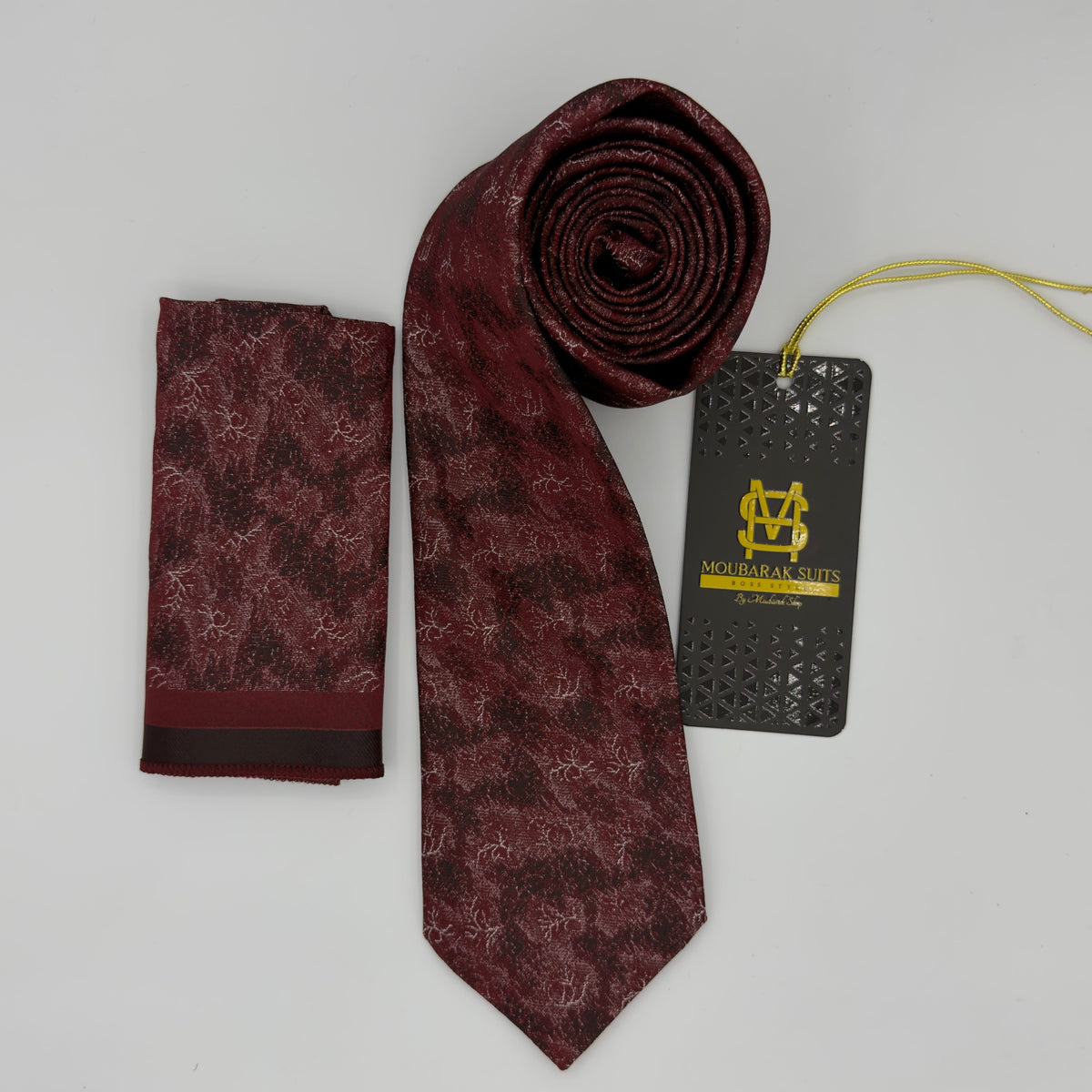 Cravate Pochette CVP219 - Rouge Motif CRAVATE POCHETTE MOUBARAK SHOP