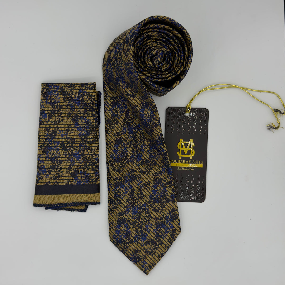 Cravate Pochette CVP220 - Jaune Motif