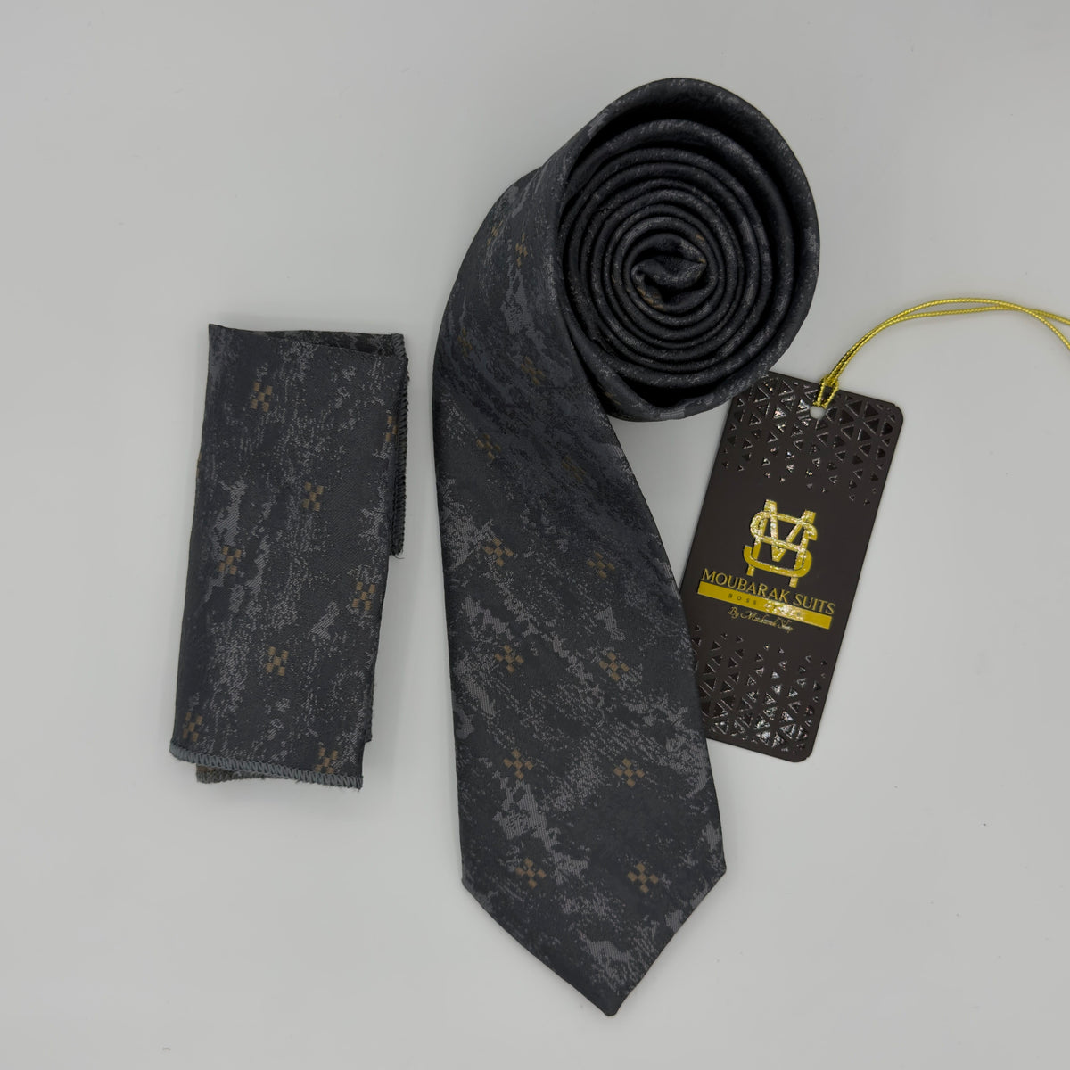 Cravate Pochette CVP221 - Gris Motif