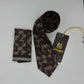 Cravate Pochette CVP226 - Marron Motif CRAVATE POCHETTE MOUBARAK SHOP