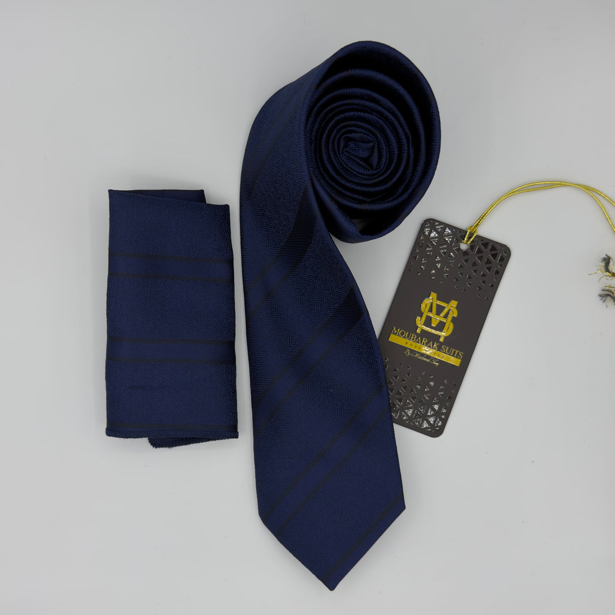 Cravate Pochette CVP227 - Bleu Motif