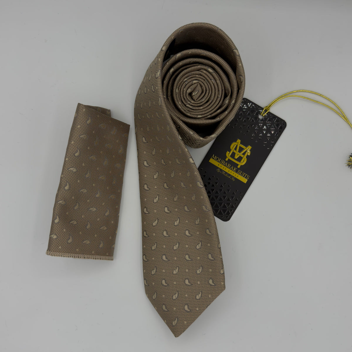 Cravate Pochette CVP272 - Beige Motif