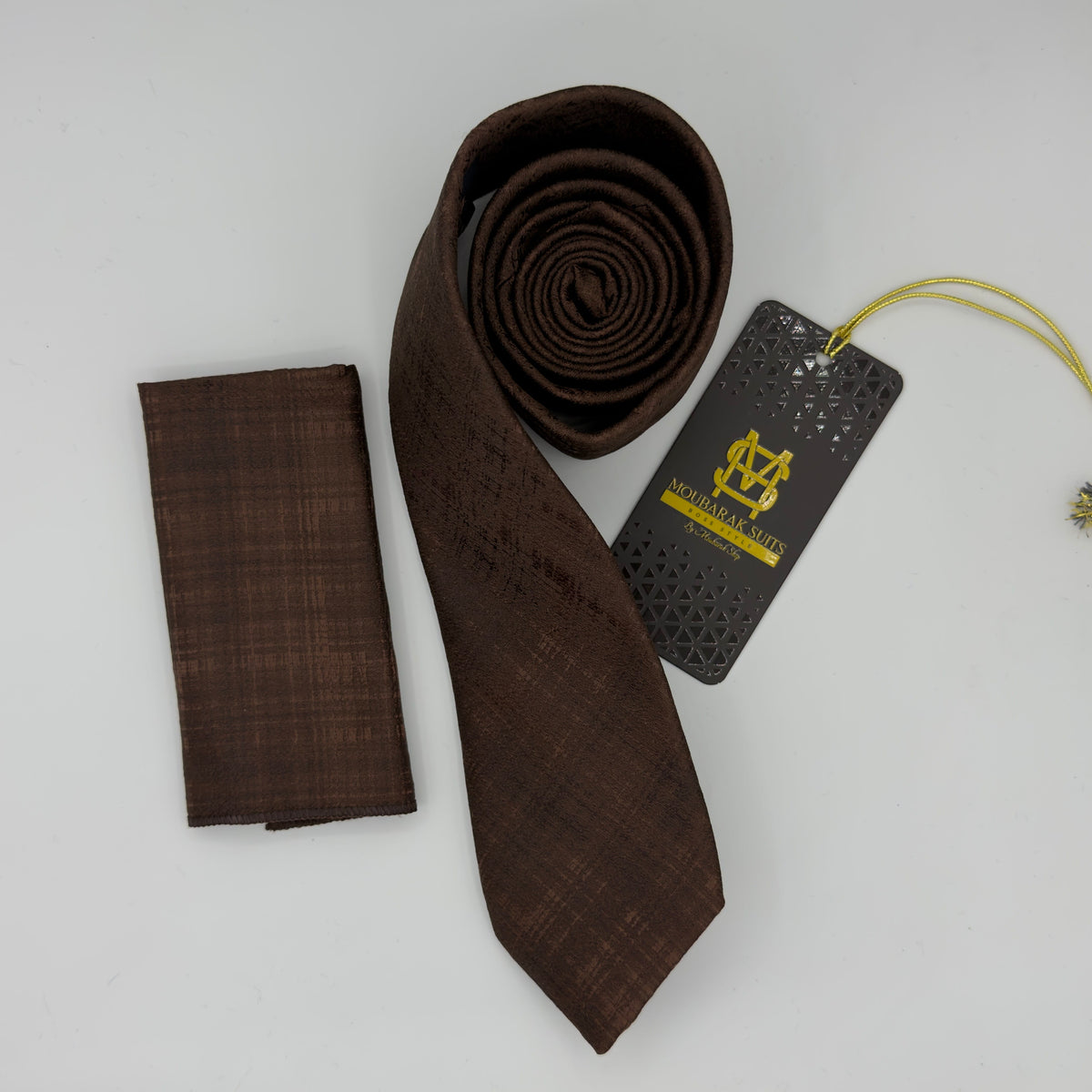 Cravate Pochette CVP278 - Marron Motif