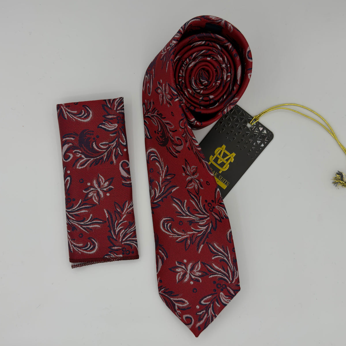 Cravate Pochette CVP284 - Rouge Motif CRAVATE POCHETTE MOUBARAK SHOP
