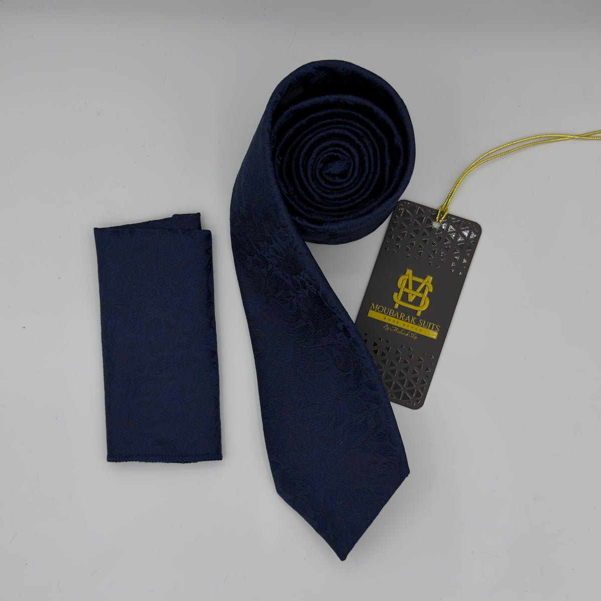 Cravate Pochette CVP290 - Bleu Motif CRAVATE POCHETTE MOUBARAK SHOP