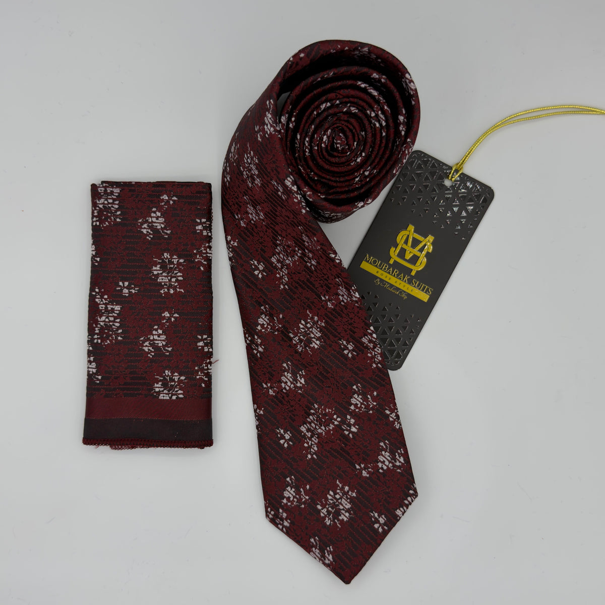 Cravate Pochette CVP293 - Rouge Motif