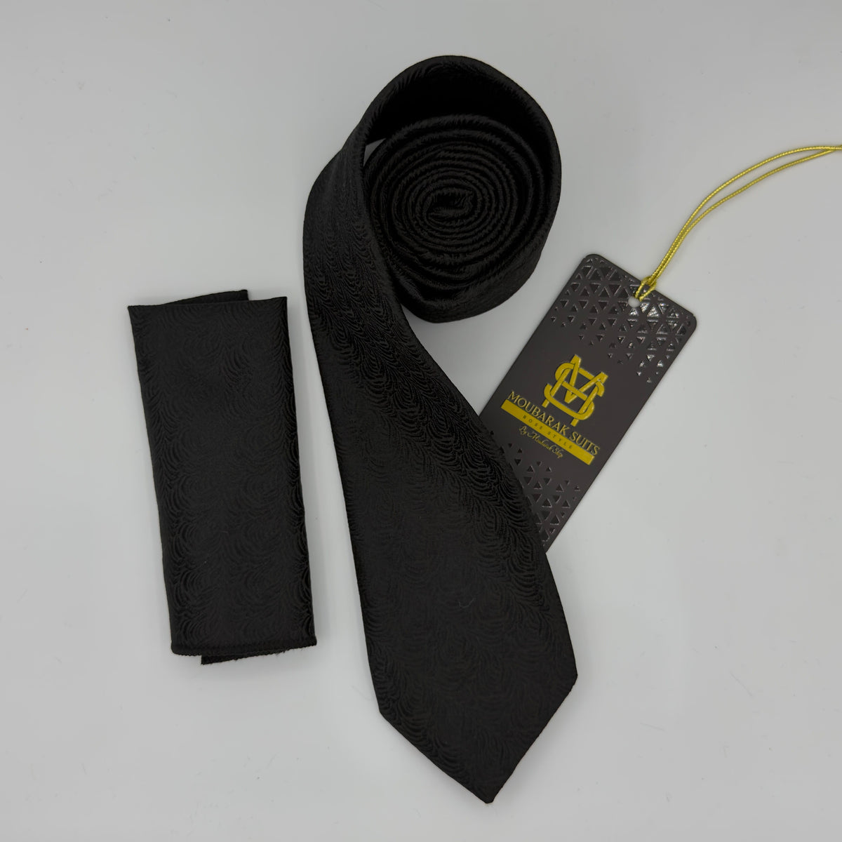 Cravate Pochette CVP297 - Noir Motif CRAVATE POCHETTE MOUBARAK SHOP