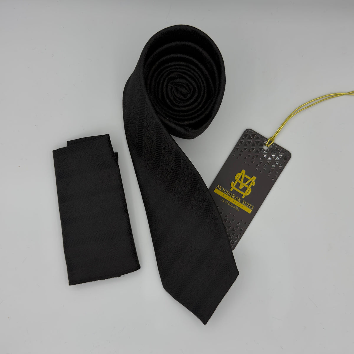 Cravate Pochette CVP301 - Noir Motif CRAVATE POCHETTE MOUBARAK SHOP