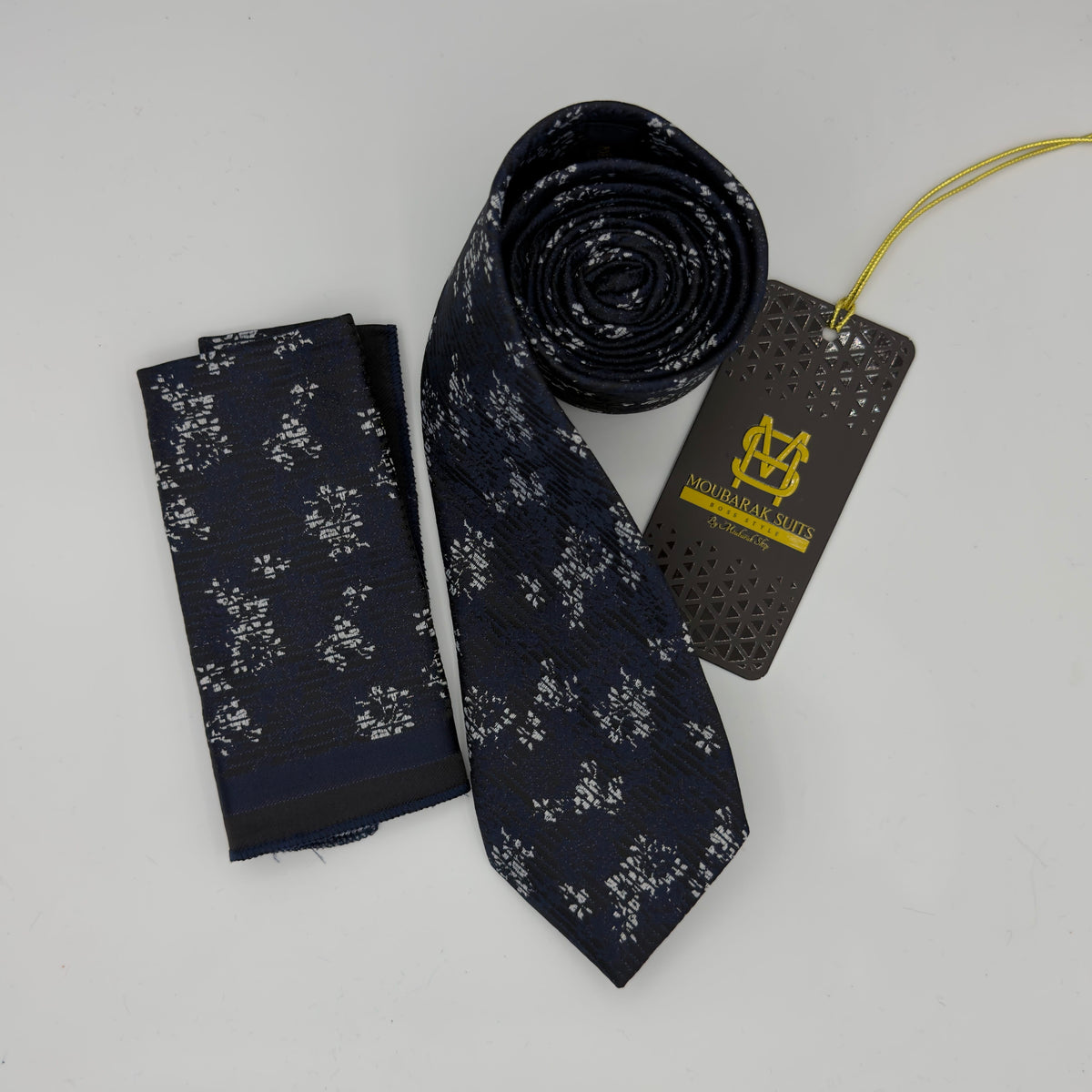 Cravate Pochette CVP303 - Bleu Motif