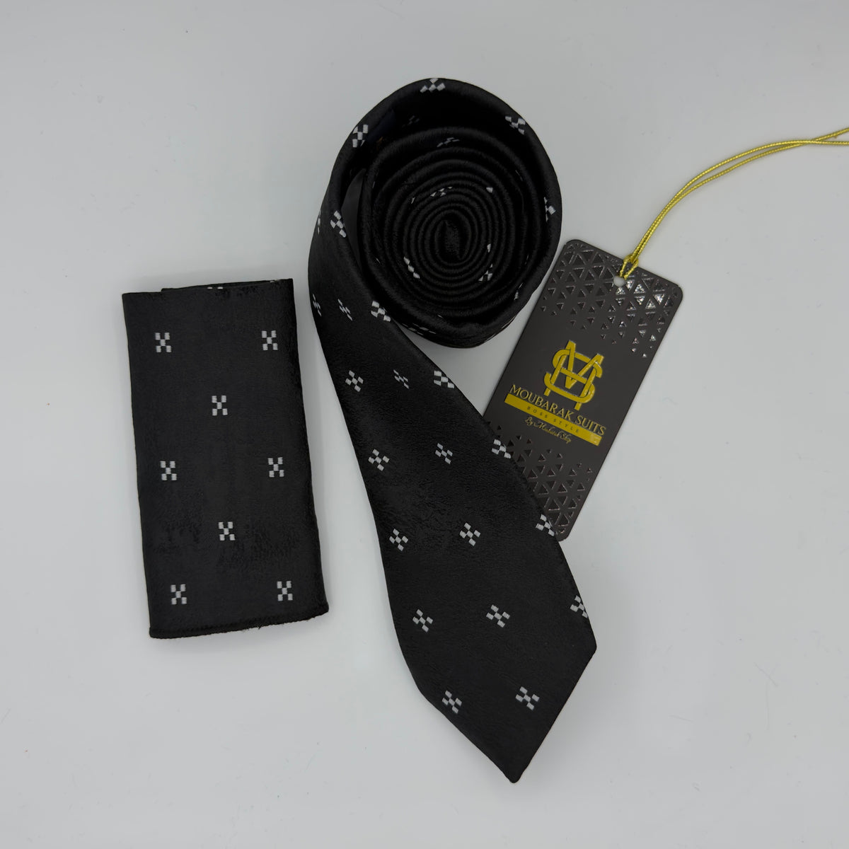 Cravate Pochette CVP304 - Noir Motif