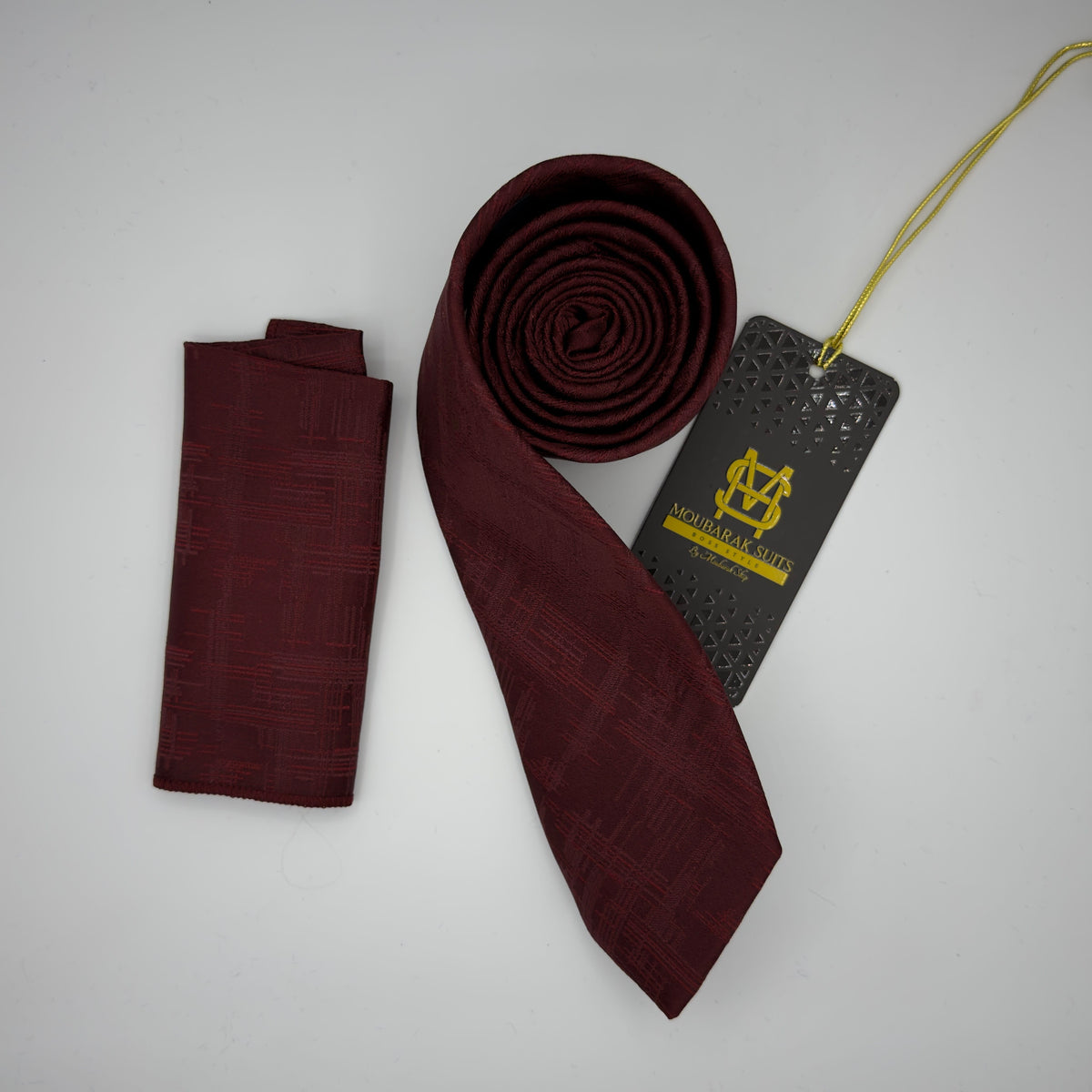 Cravate Pochette CVP309 - Rouge Motif CRAVATE POCHETTE MOUBARAK SHOP