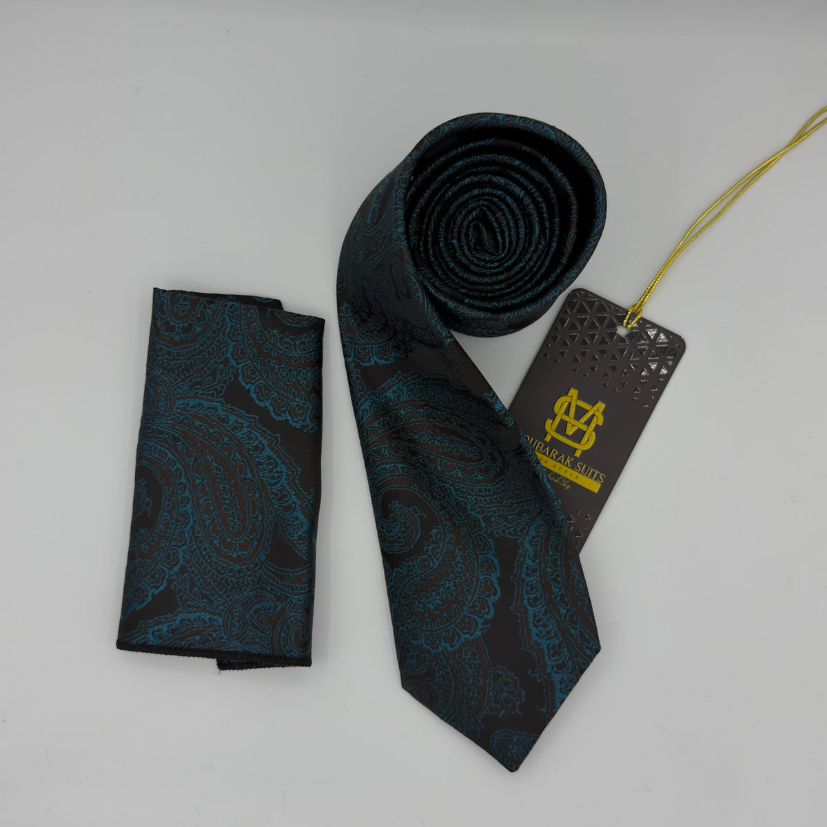 Cravate Pochette CVP311 - Bleu Motif