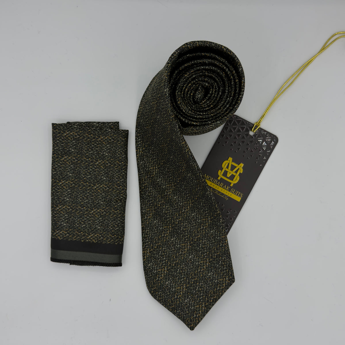 Cravate Pochette CVP312- Noir Motif CRAVATE POCHETTE MOUBARAK SHOP