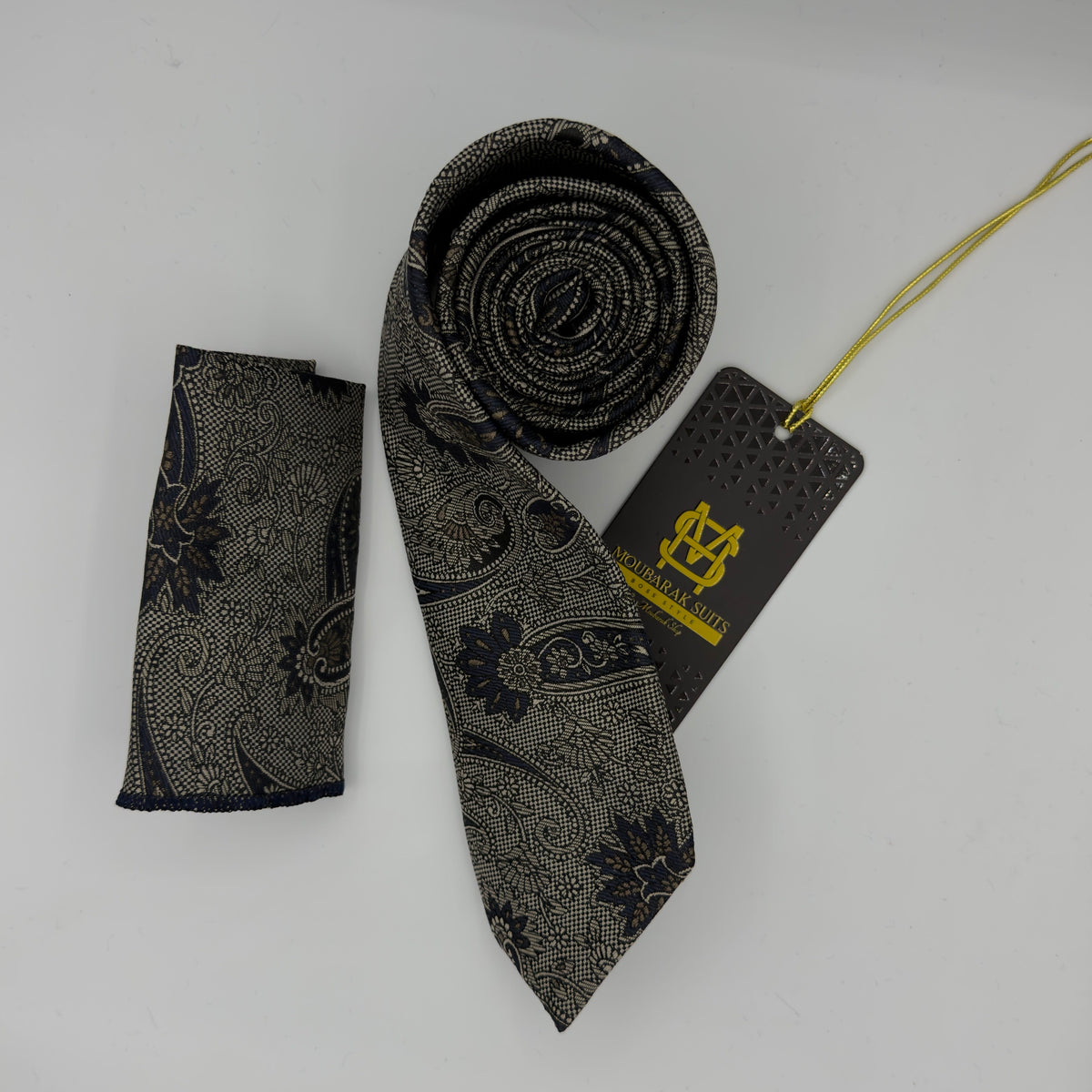Cravate Pochette CVP340 - Noir Motif