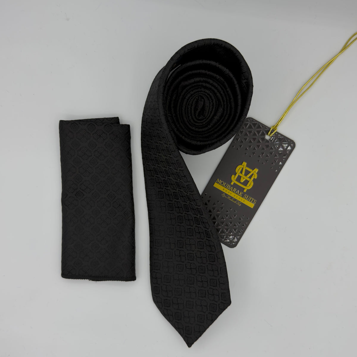 Cravate Pochette CVP341 - Noir Motif