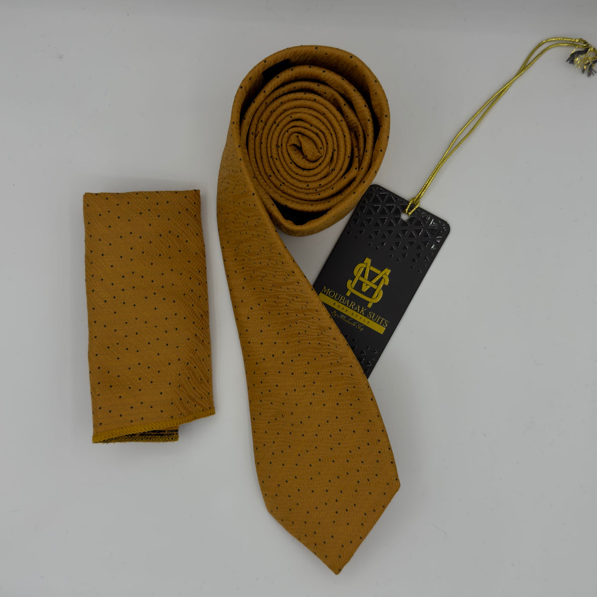Cravate Pochette CVP343 - Jaune Motif