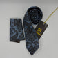 Cravate Pochette CVP347 - Bleu Motif CRAVATE POCHETTE MOUBARAK SHOP