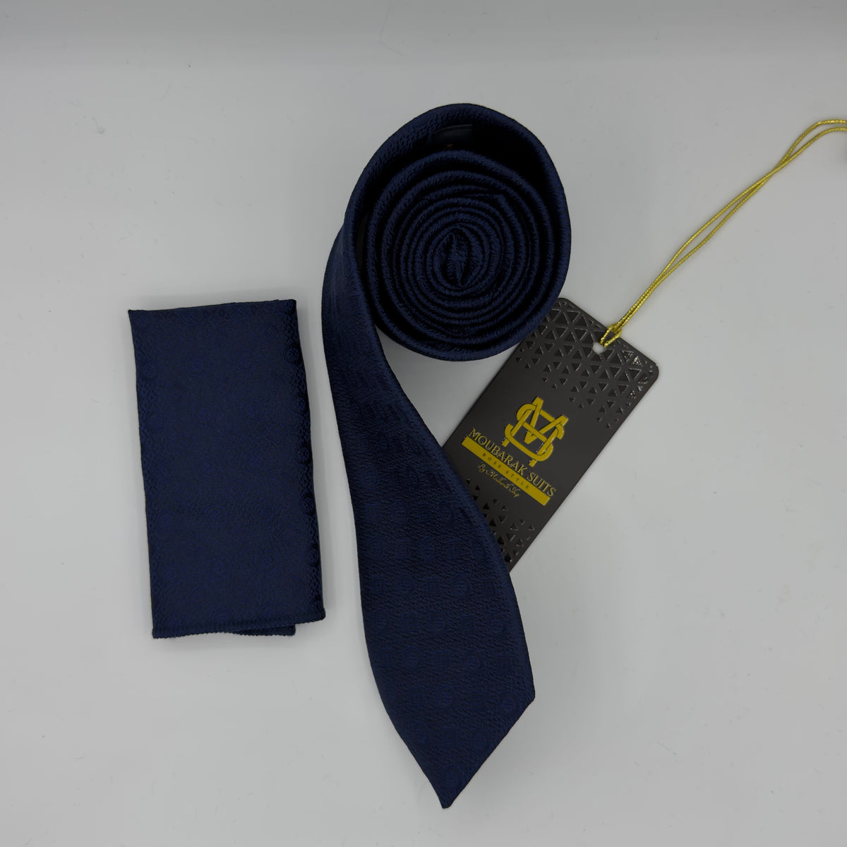 Cravate Pochette CVP350 - Bleu Motif CRAVATE POCHETTE MOUBARAK SHOP