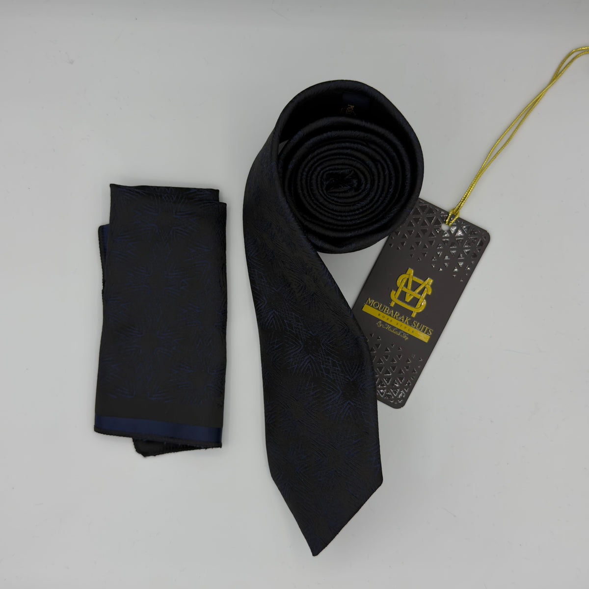 Cravate Pochette CVP356 - Noir Motif CRAVATE POCHETTE MOUBARAK SHOP