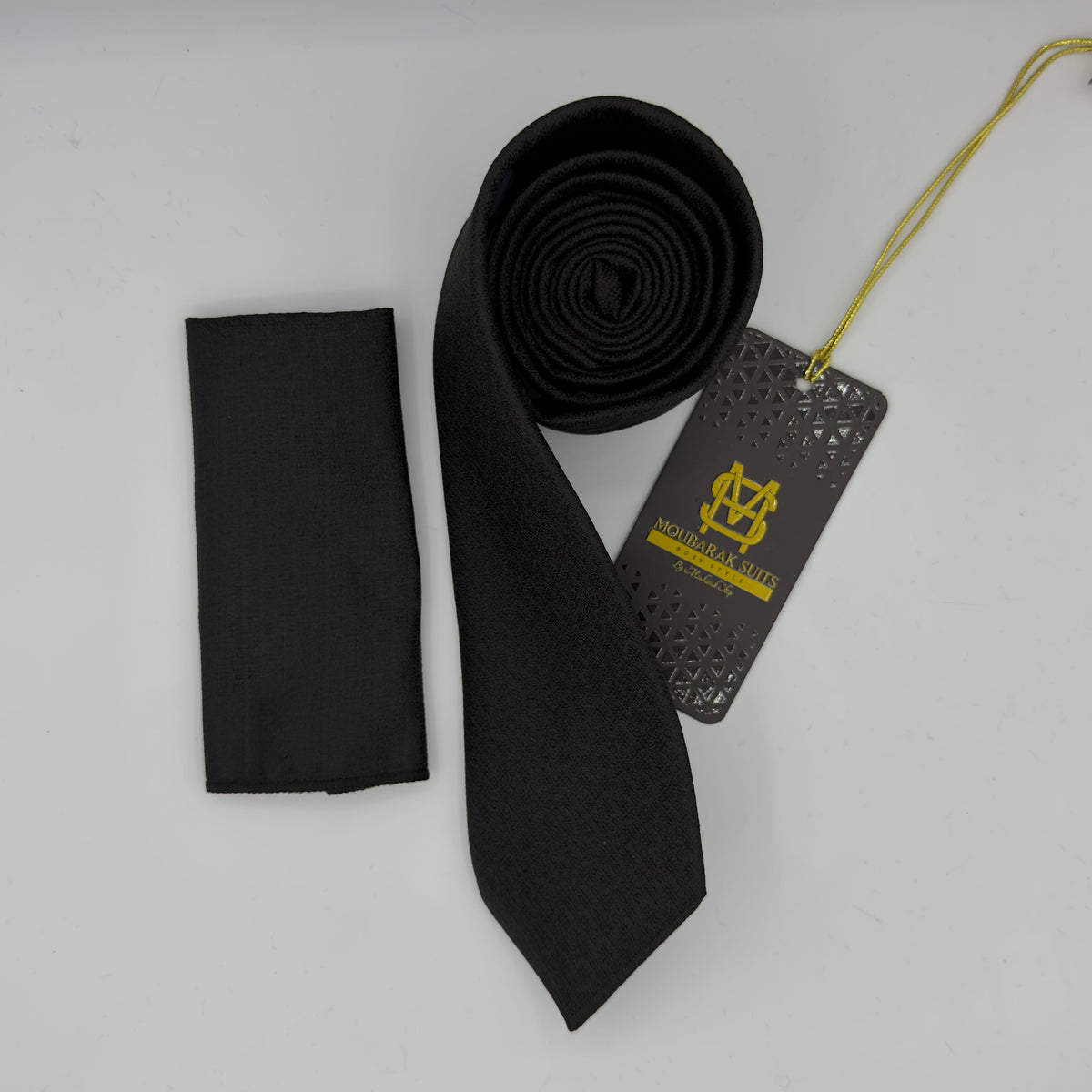Cravate Pochette CVP363 - Noir Motif CRAVATE POCHETTE MOUBARAK SHOP