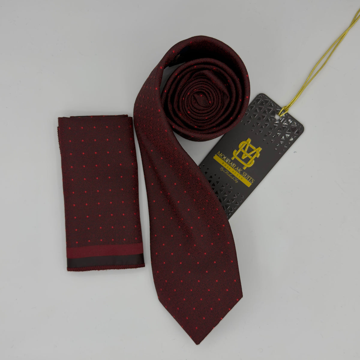 Cravate Pochette CVP370 - Rouge Motif