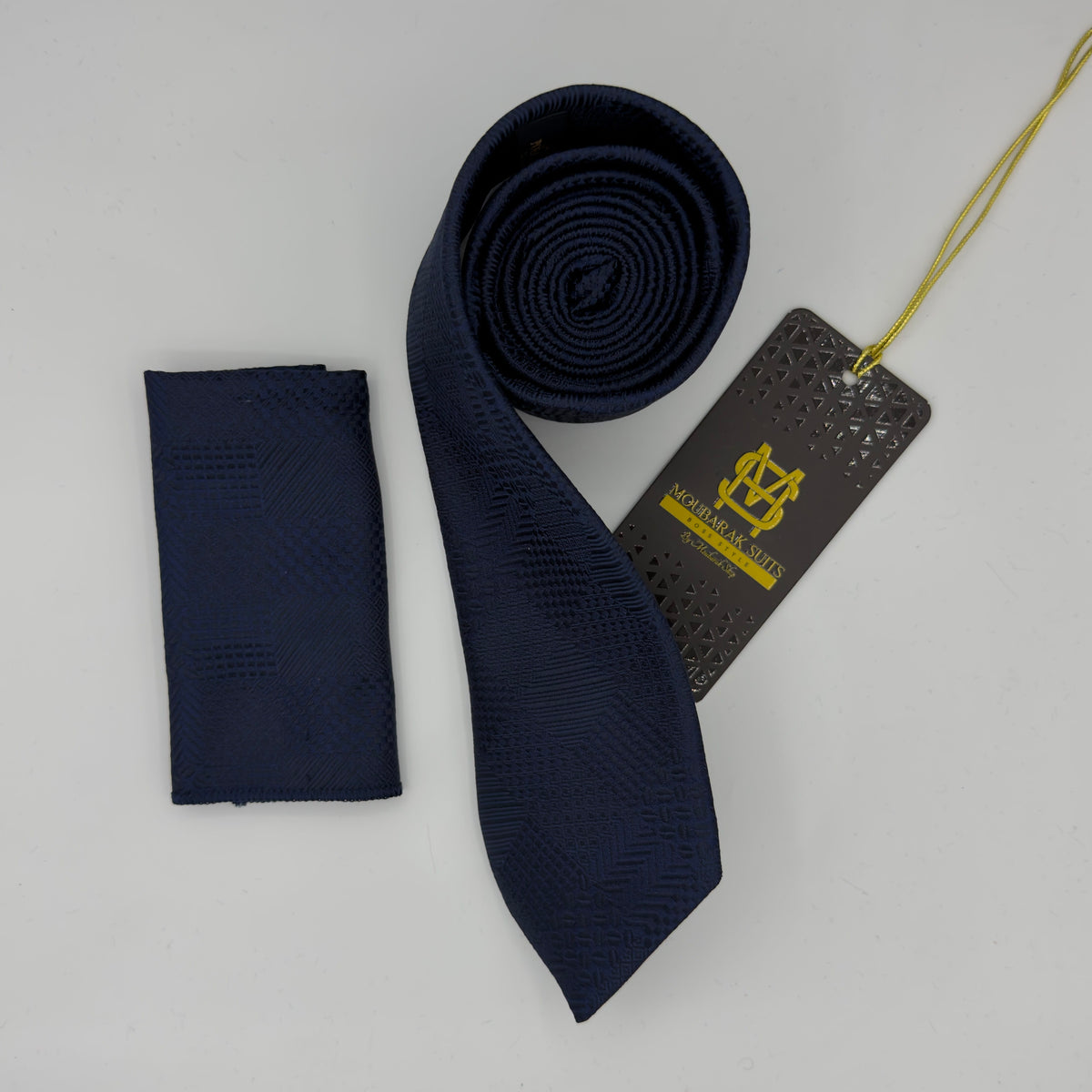 Cravate Pochette CVP374 - Bleu Motif CRAVATE POCHETTE MOUBARAK SHOP