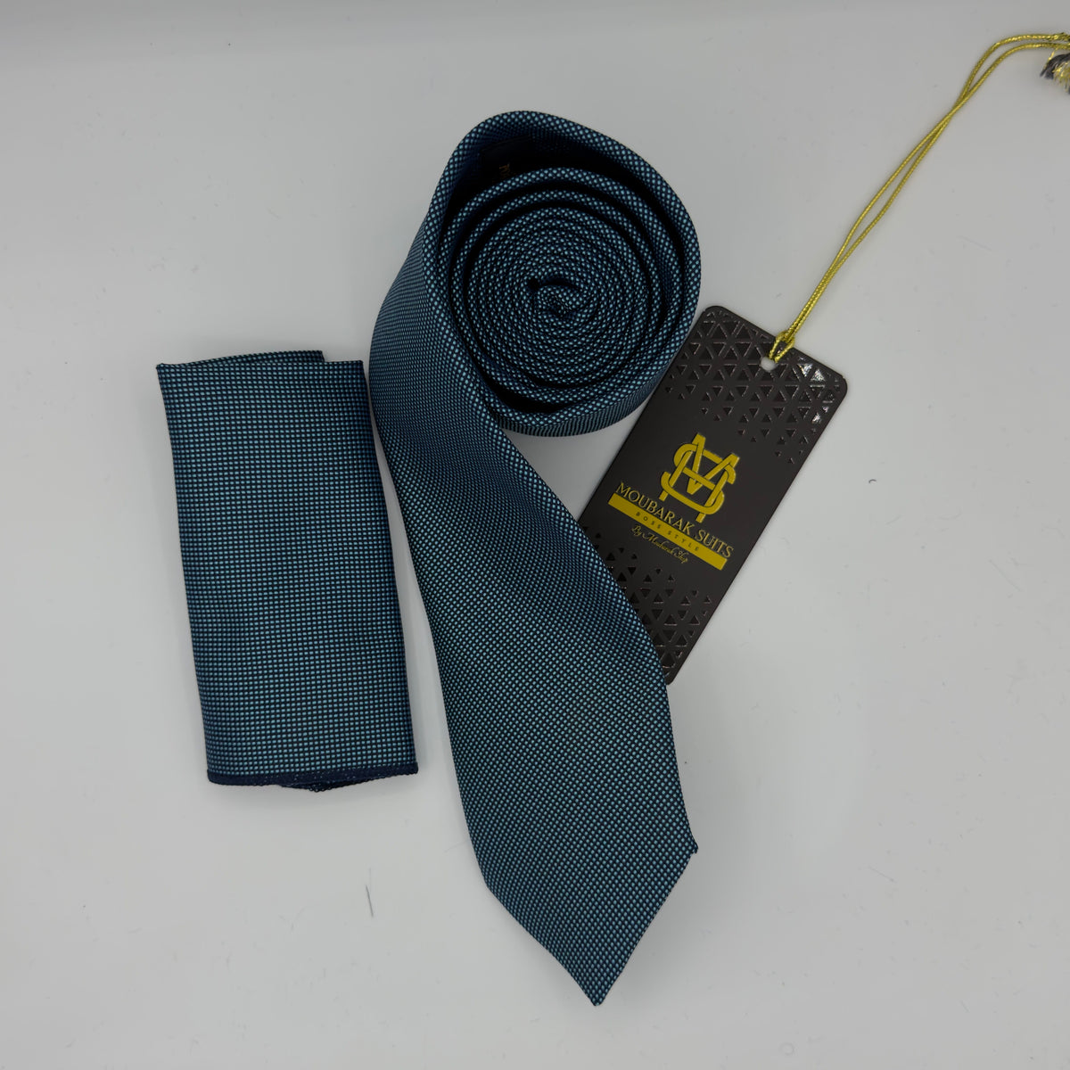 Cravate Pochette CVP378 - Bleu Motif