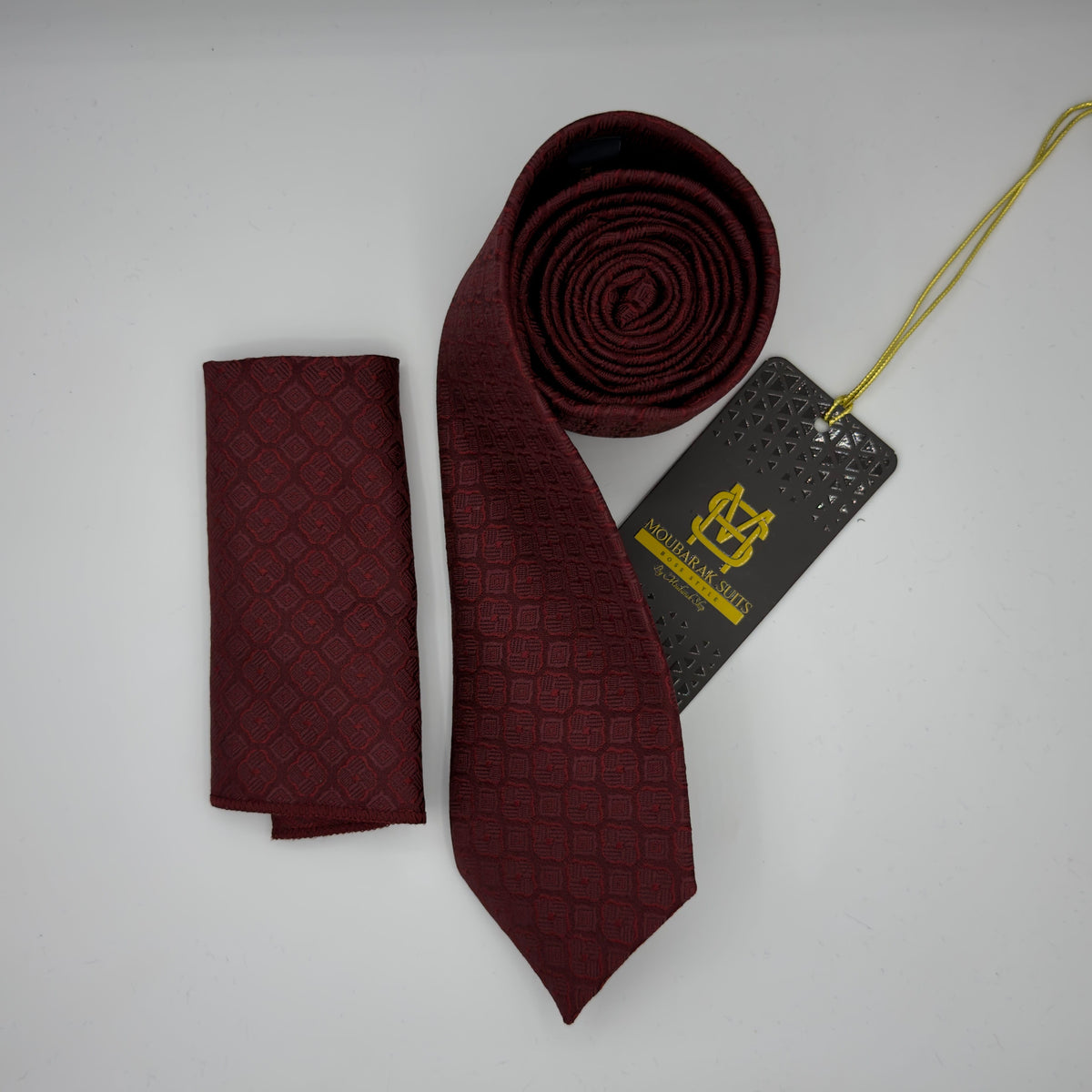 Cravate Pochette CVP384 - Rouge Motif CRAVATE POCHETTE MOUBARAK SHOP