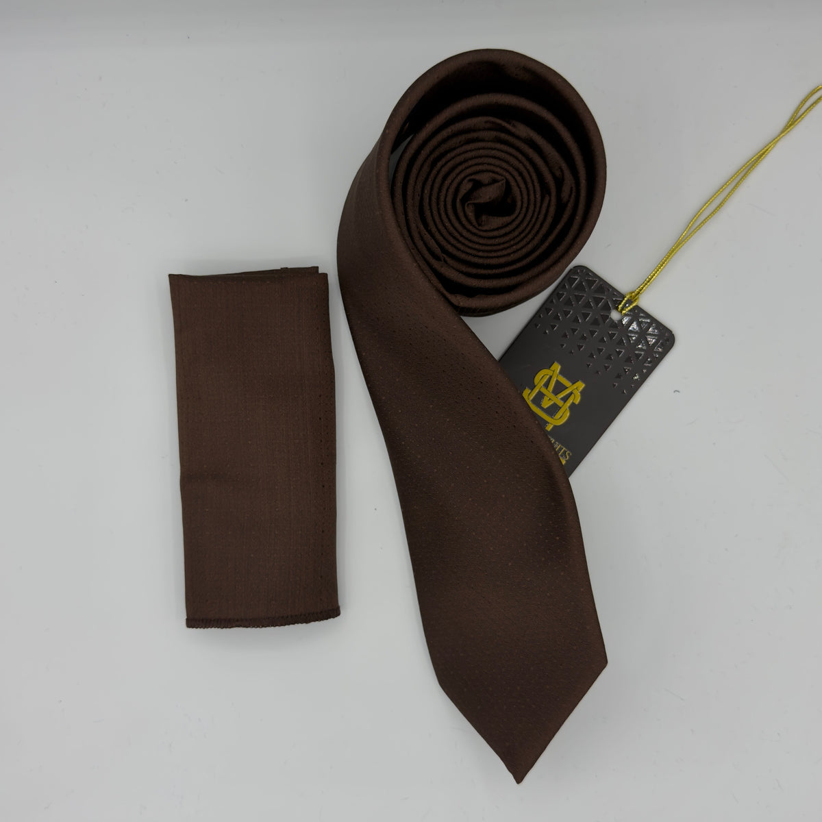 Cravate Pochette CVP386 - Marron Motif CRAVATE POCHETTE MOUBARAK SHOP