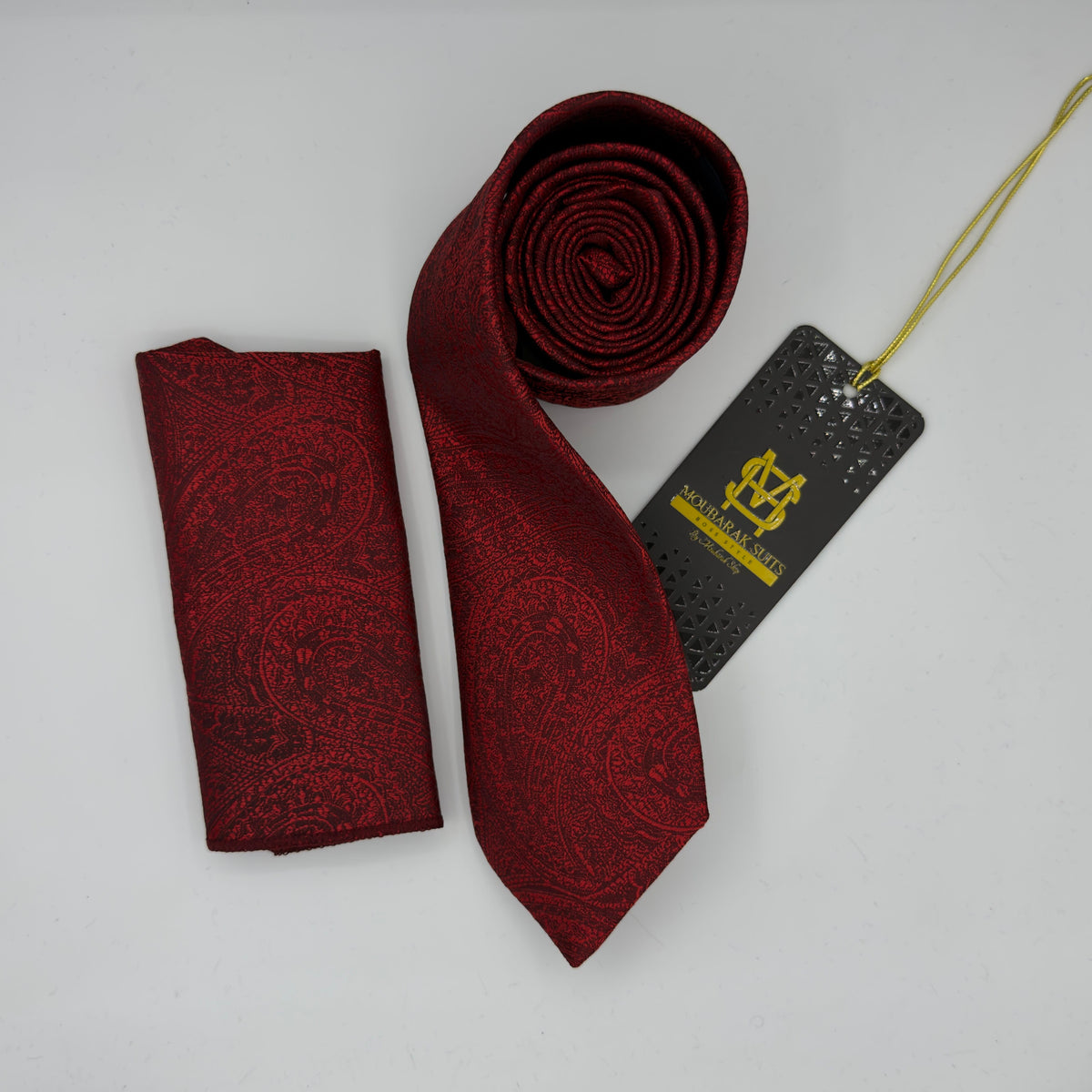 Cravate Pochette CVP394 - Rouge Motif