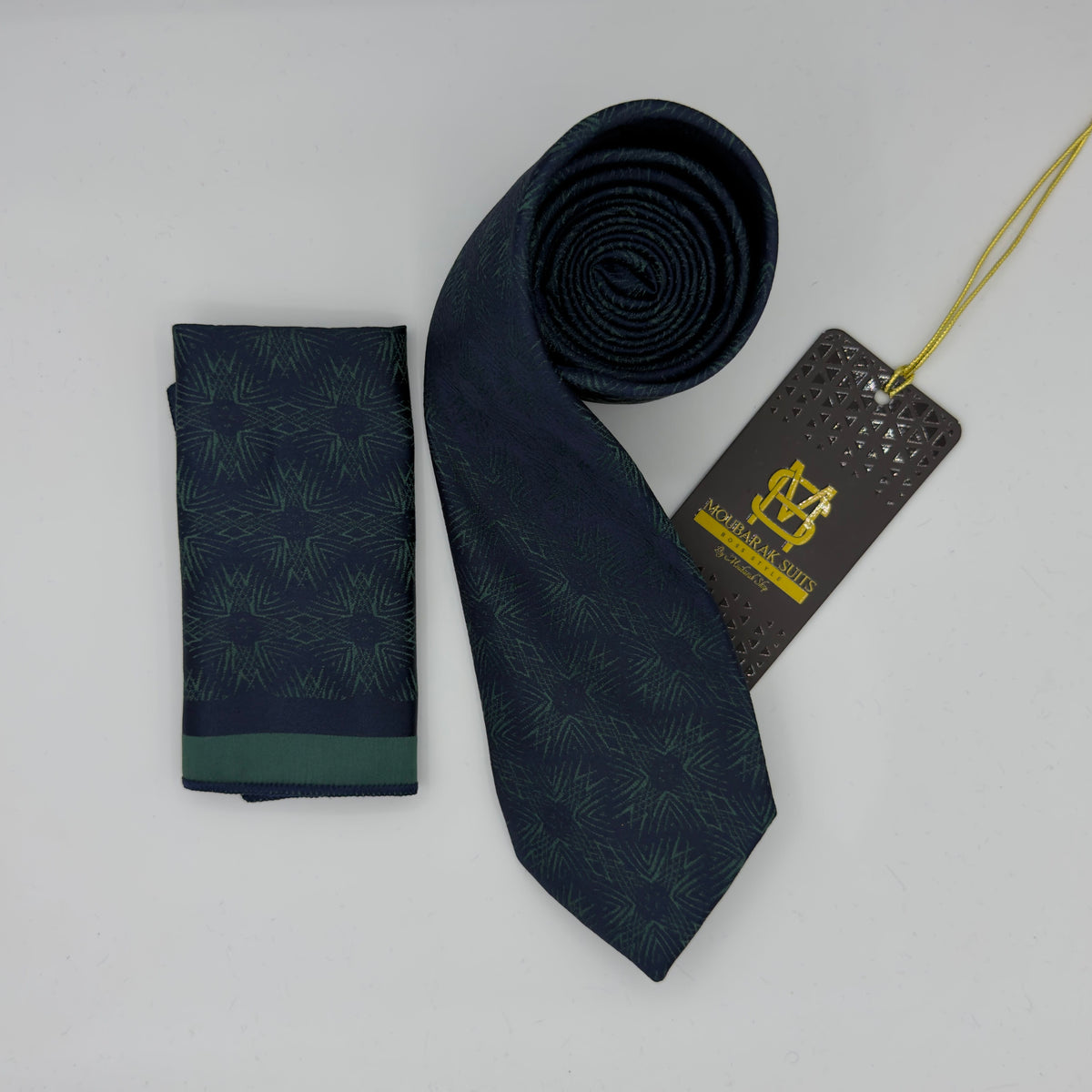 Cravate Pochette CVP397 - Bleu Motif