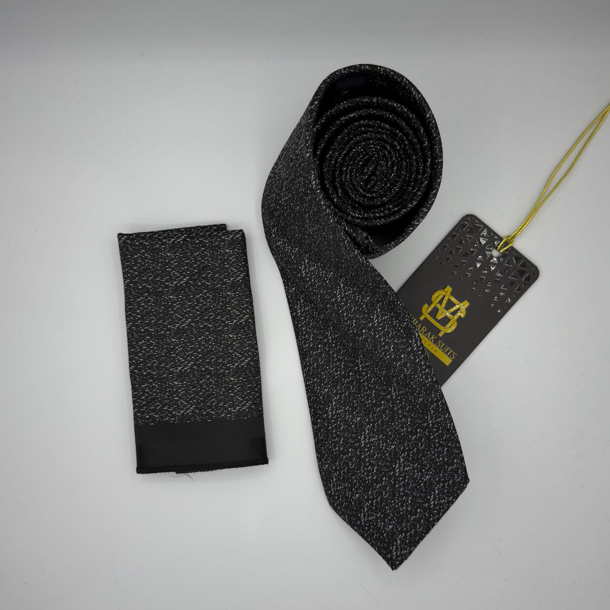 Cravate Pochette CVP399 - Noir Motif CRAVATE POCHETTE MOUBARAK SHOP