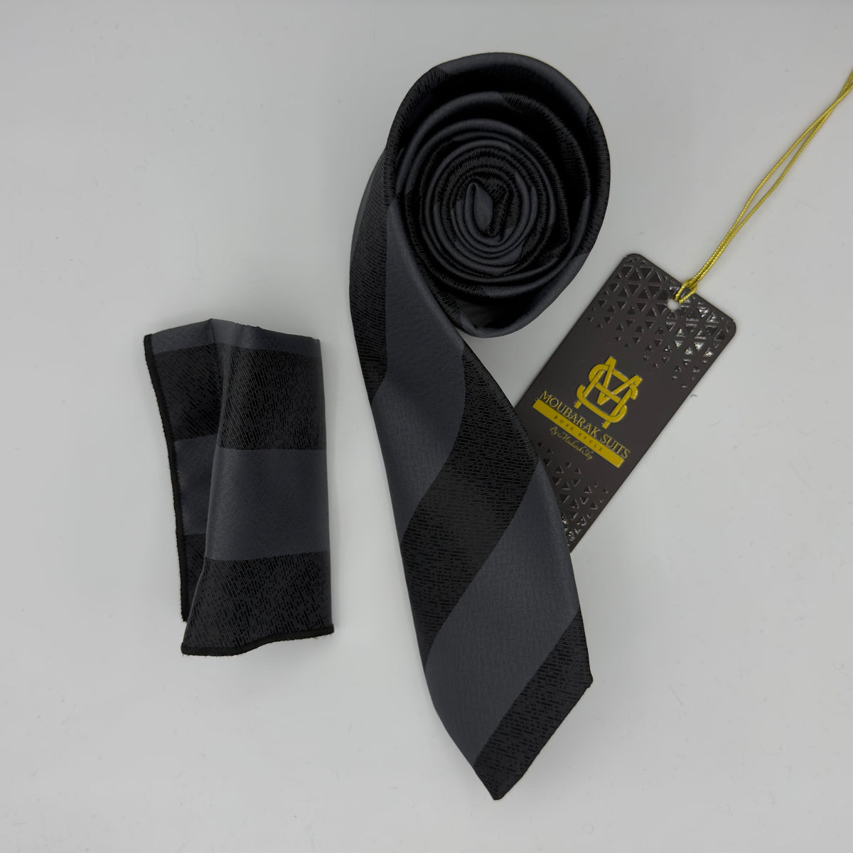 Cravate Pochette CVP411 - Noir Motif CRAVATE POCHETTE MOUBARAK SHOP