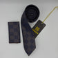 Cravate Pochette CVP414 - Bleu Motif CRAVATE POCHETTE MOUBARAK SHOP