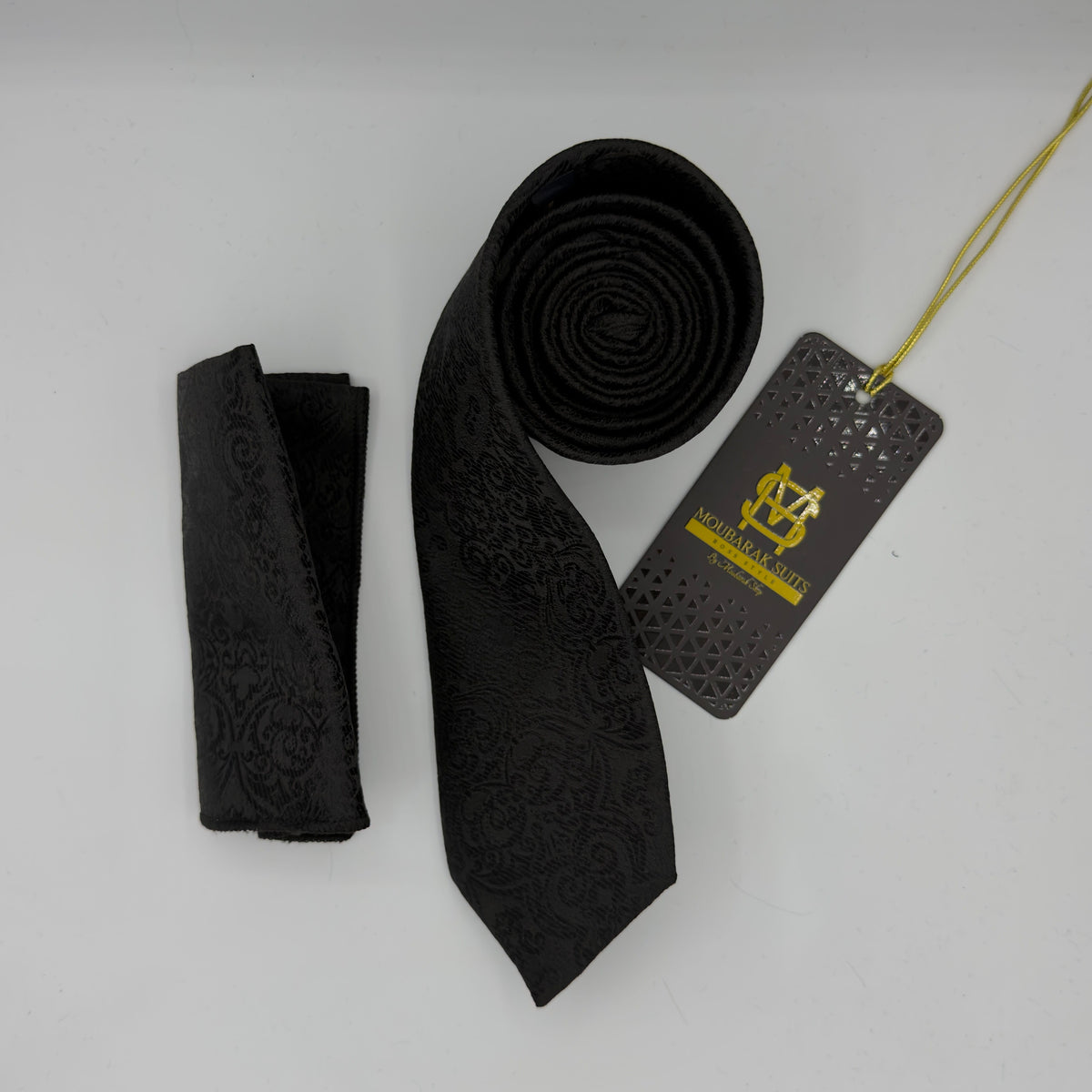 Cravate Pochette CVP422 - Noir Motif