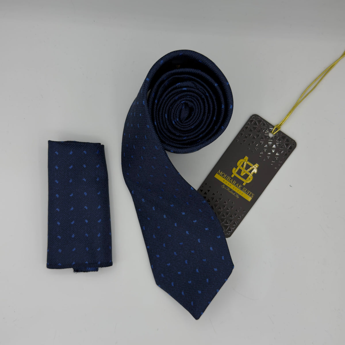 Cravate Pochette CVP428 - Bleu Motif