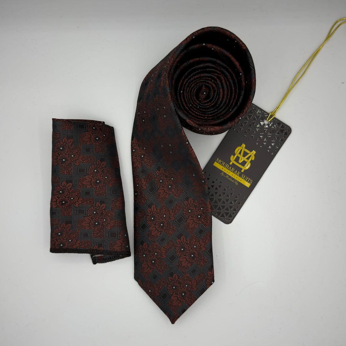 Cravate Pochette CVP430 - Gris Motif