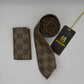 Cravate Pochette CVP432 - Marron Motif CRAVATE POCHETTE MOUBARAK SHOP