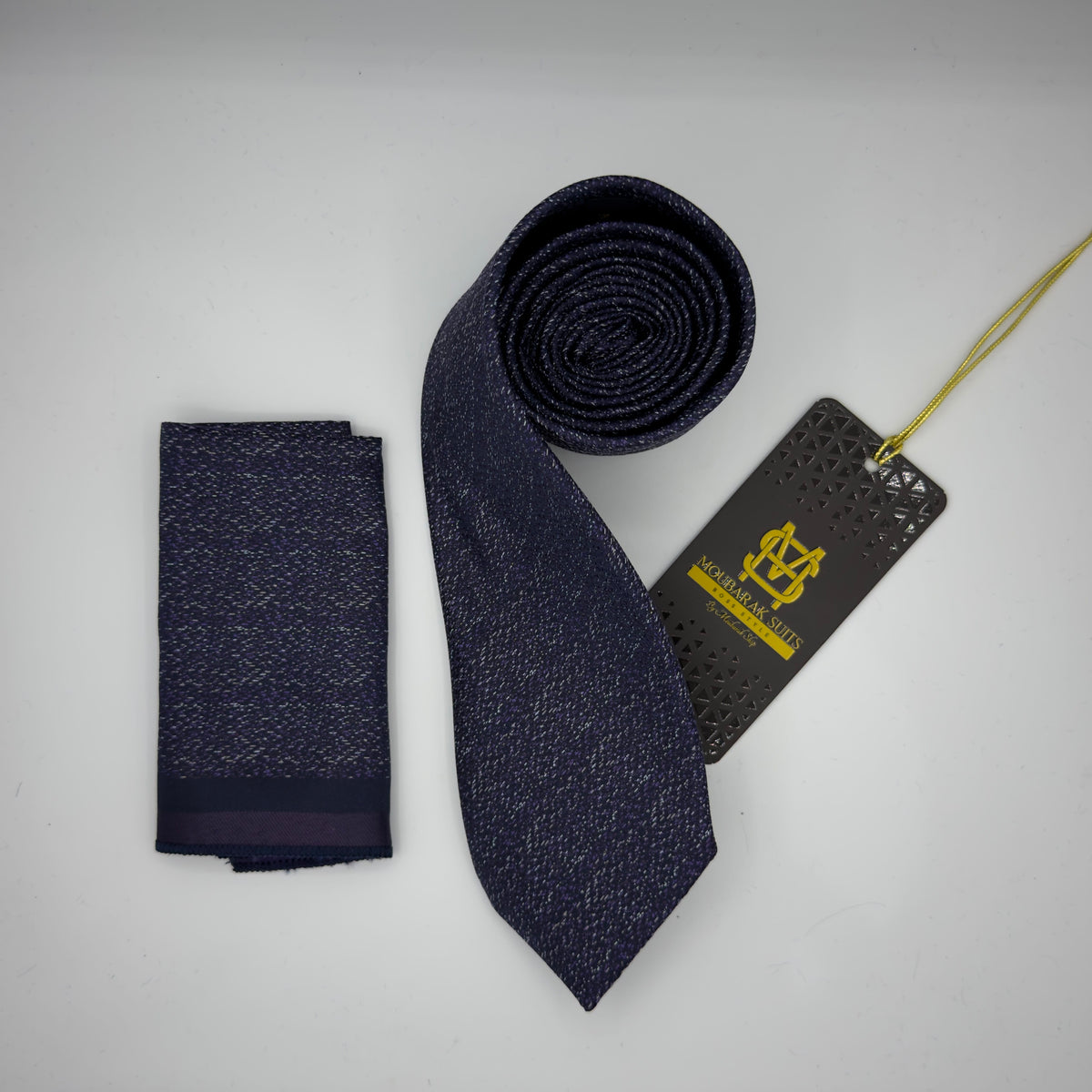 Cravate Pochette CVP437 - Bleu Motif