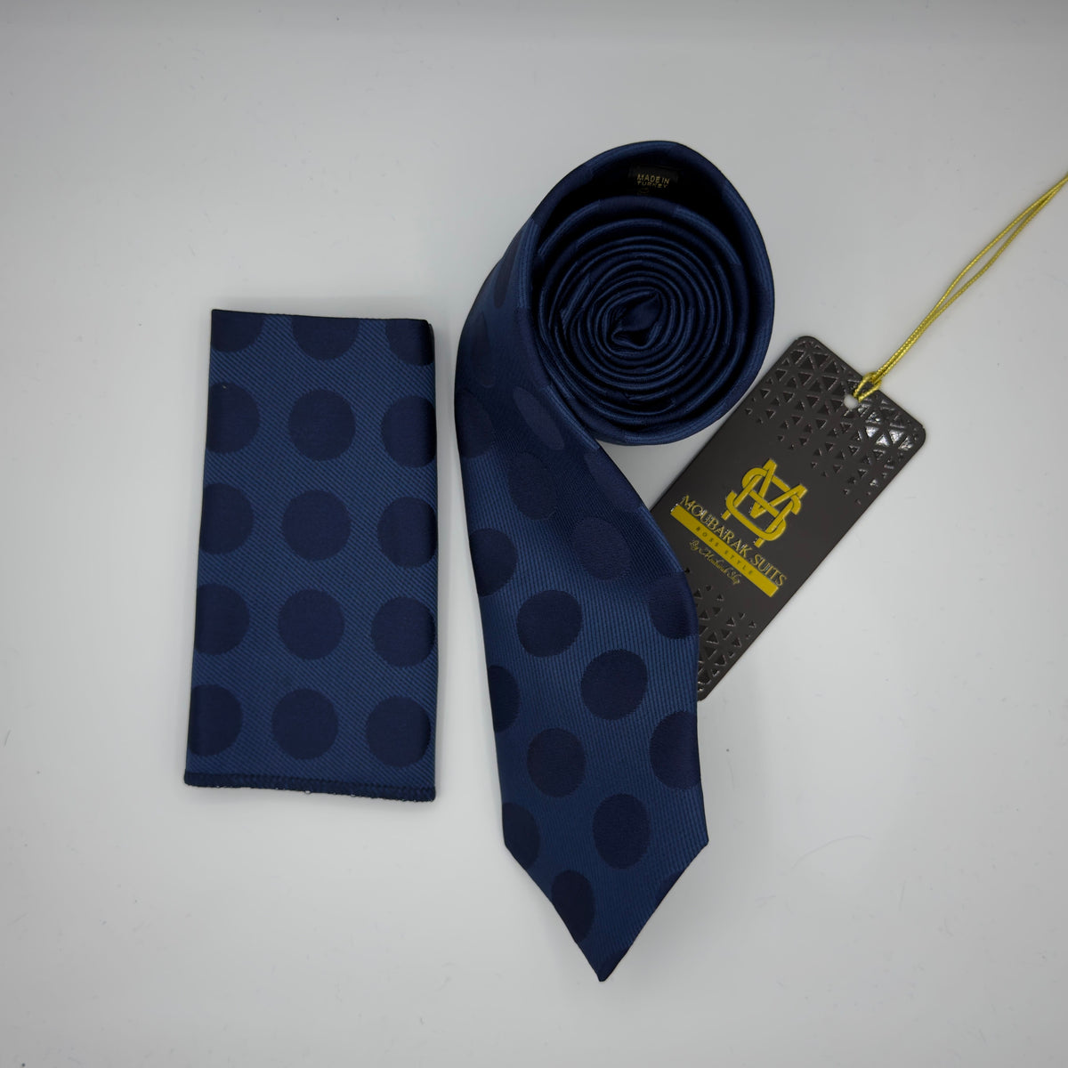 Cravate Pochette CVP441 - Bleu Motif