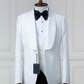 Ensemble smoking 3 pieces blanc et pantalon de mariage noir - Costume de mariage pour homme a Dakar SMOKINGS MOUBARAK SHOP