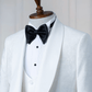 Ensemble smoking 3 pieces blanc et pantalon de mariage noir - Costume de mariage pour homme a Dakar SMOKINGS MOUBARAK SHOP