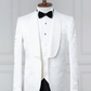 Ensemble smoking 3 pieces blanc et pantalon de mariage noir - Costume de mariage pour homme a Dakar SMOKINGS MOUBARAK SHOP